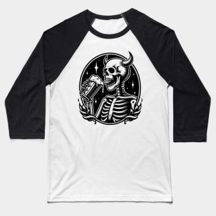 skeleton drinking beer Baseball T-Shirt